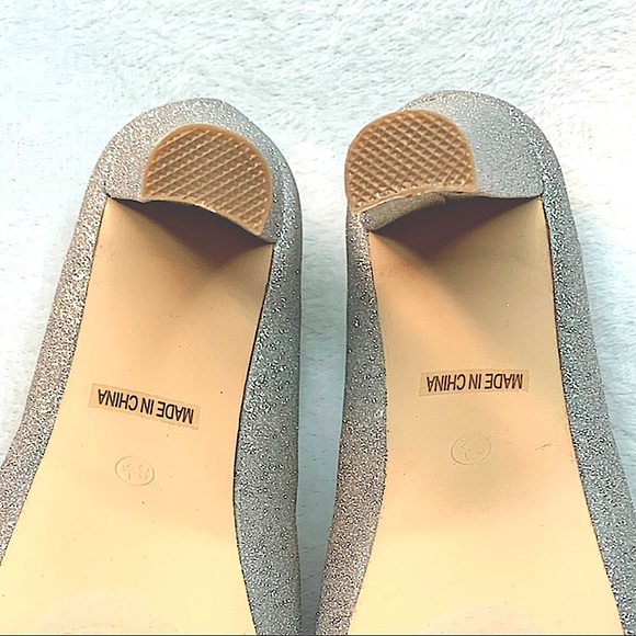 De Blossom Collection Heel Silver Sparkle Peep Toe Carina-102 - Picture 11 of 16